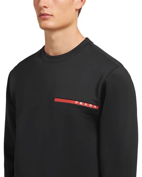 prada recycled double technical jersey sweatshirt|Black Recycled Double Technical Jersey Sweatshirt .